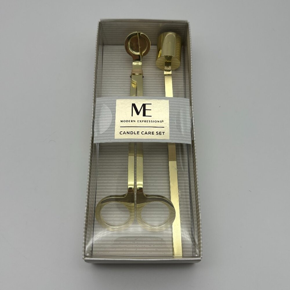 Modern Expressions Gold Candle Care Set, Wick Trimmer & Snuffer NEW Valentine's